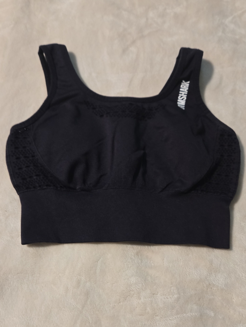 Gymshark Black Seamless Support Crop Sports Bra